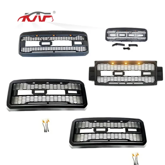 Ford F250 2008-2019 Raptor Style ABS Front Grille with Amber LED Light Kit