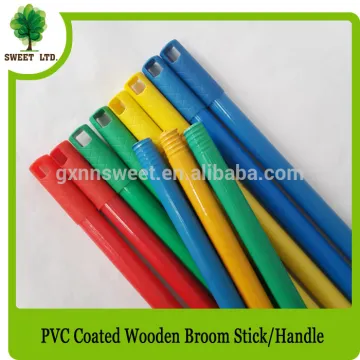 120X2.2cm pvc coated brush wooden handle good quality broom wooden stick wooden mop handle for cleaning tools