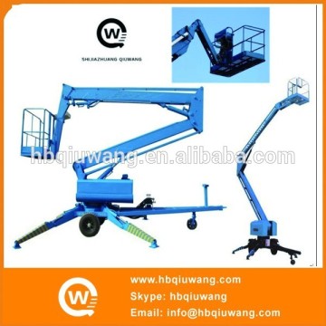 Towable articulated boom lift