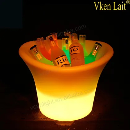 Chargeable Beer Ice Bucket - LED Blue Goose Beer Plastics