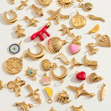 DIY Jewelry Making Supplies: Set of 3 Stainless Steel Fashion Charms for Earrings, Bracelets, and Necklaces