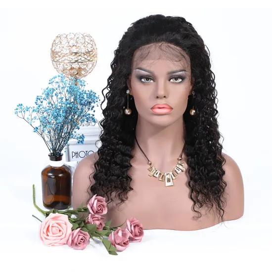13*4 Lace Front Wig With Baby Hair Brazilian Virgin Human Hair Wigs With Bangs Deep Wave