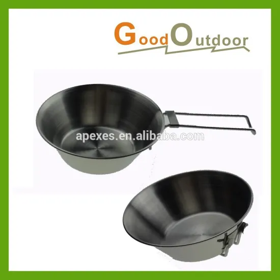 CK02-22A Folding Handle Camping Stainless Steel Bowl