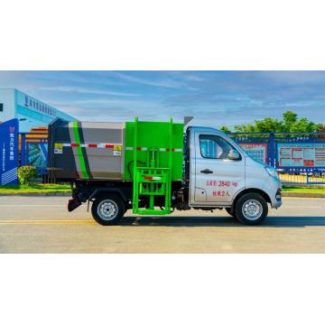 Camión de recolección de reciclaje de cargador lateral de elevación de contenedor