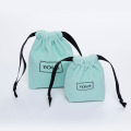 Customized Green velvet bag with green drawstring