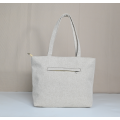 Elegante bolso de hombro de lino con mariposas coloridas para mujer