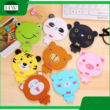 Free Sample Custom OEM Cute Small cartoon make up pocket mirror with matching comb Gifts