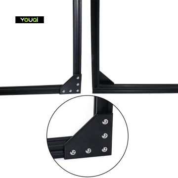 Surface Anodic Oxidation Black L-Shape Corner Bracket Plate with 5-Hole Outside Joining for 2020 Series Aluminum Profiles