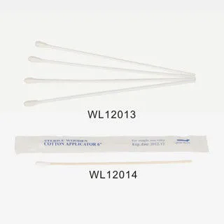 3", 6" Wooden, Plastic Single / Double Head Sterilized Applicator With Cotton Tip Wl12013; Wl12014