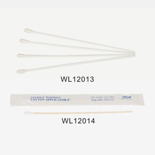 3", 6" de madera, plástico individual / doble cabeza esterilizado aplicador con algodón punta Wl12013; Wl12014