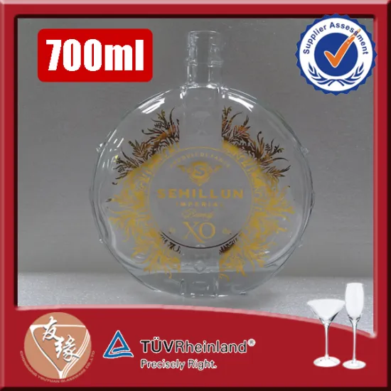 Bar top 70 cl embossing round XO brandy bottle super flint glass bottle glass to liquor 700