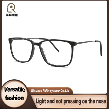 Armações Ópticas de Acetato e Metal Retangulares