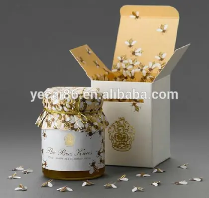 Charming square paper Bees Knees Honey Packaging Paper box
 