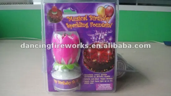 Musical Happy Birthday Sparkling Fountain Candle Toy Fireworks