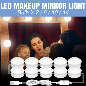 Cosmetic Vanity Mirror Lamp 12V Hollywood Bulb LED Makeup Lamp Beauty Dressing Table Bulb LED Mirror With Light 2 6 10 14 Bulbs