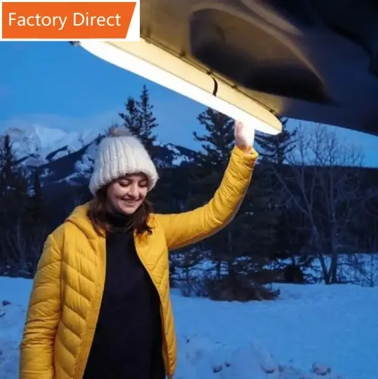 Outdoor Camping LED Tripod Light - Gas-Filled Folding Lamp & Air Mattress Combo