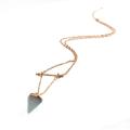 Quartz Geometric Necklace Triangle Pendant Gold Plating