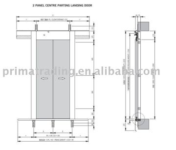 2 Panel Centre Parting Landing Door Device