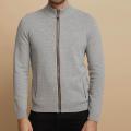 Sweat à fermeture à glissière de broderie Jacquard Mens Casual