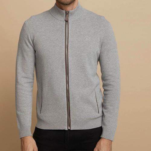 Mens Casual Jacquard Embroidery Zipper Sweatshirt