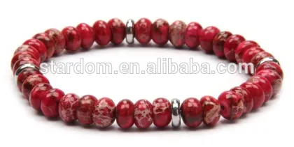 Fashion and trendy men's beaded bracelet imperial stone