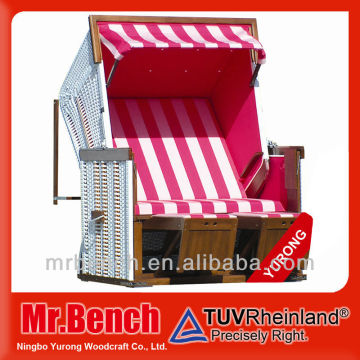 Double seated folding wooden beach basket