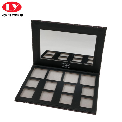 Caja de paleta de sombras de ojos de cartón con espejo