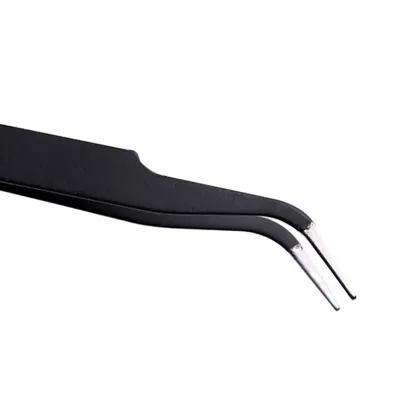 1PCS ESD Anti-static Tweezers Stainless Steel Maintenance Tools Industrial Precision Curved Straight Tweezers Repair Tools