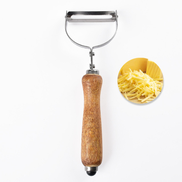 fruit wooden peeler with stainless steel blade