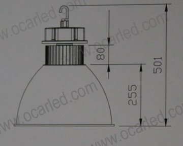 IES file 3 years warranty Mean well driver 50w industrial led high bay light