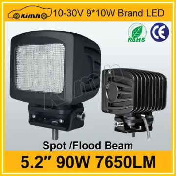 High power Brand led 5.2" 7650LM 90w led flexible work lamp