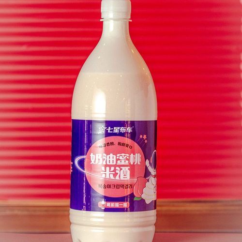 refreshing sweet peach Rice Wine 1-liter container