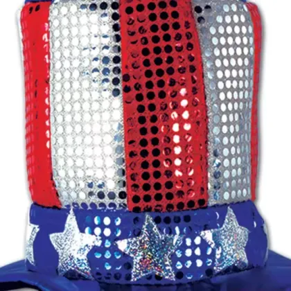 HLC ACC Custom Sequin Top Hat - Patriotic St. Patrick's Day & 4th July Hat