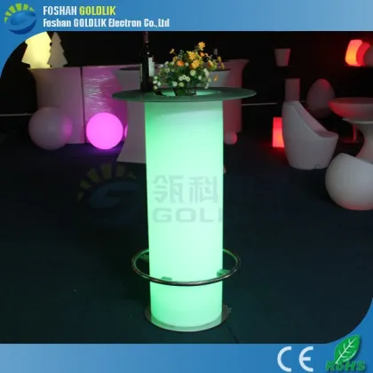 LED Illuminated Cocktail, High Bar Cocktail Table