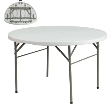 Portable 5ft/152CM Round Folding Table with Metal Legs - Perfect for Catering, Banquets, and Outdoor Events