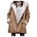 Invierno cálido sherpa forrado chaquetas para mujeres