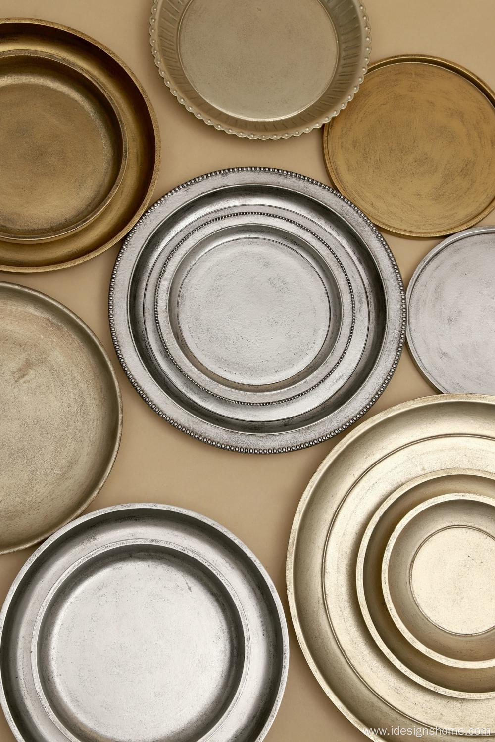 Wooden Tray with Gold/Silver Coated
