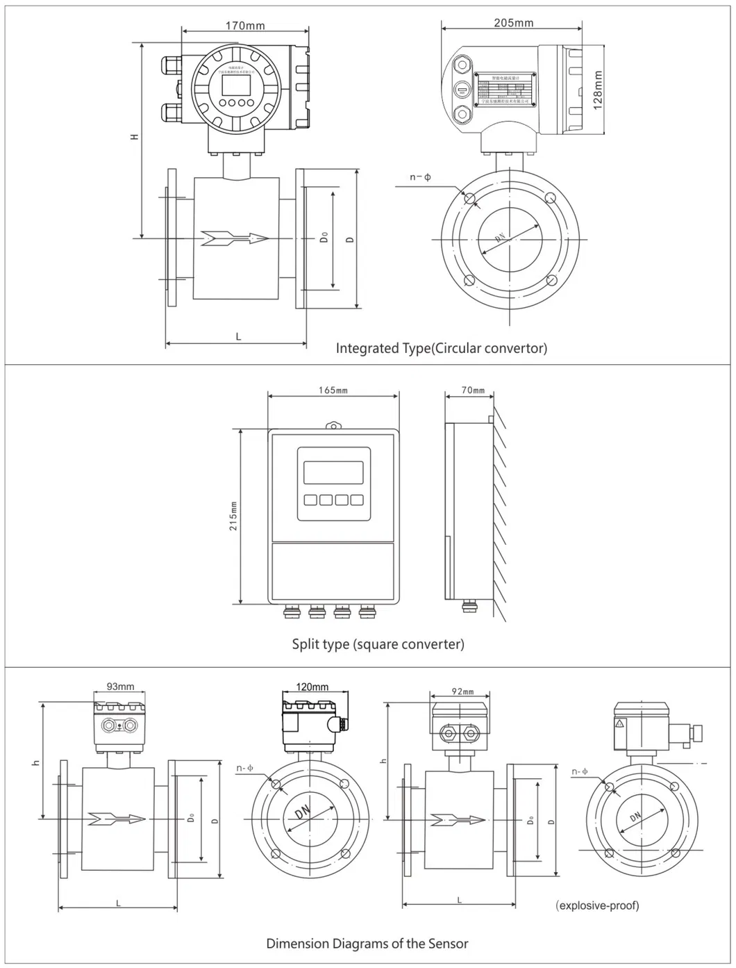 Debitmetru electromagnetic pentru ape reziduale industriale Debitmetru electromagnetic