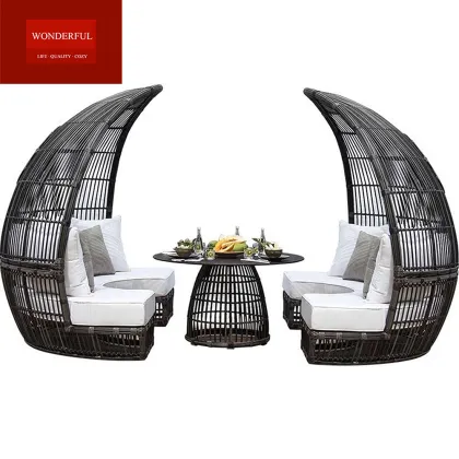 Wholesale Outdoor Seaside Wicker Sun Bed