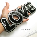 Love letter patches black Sequin Embroidery