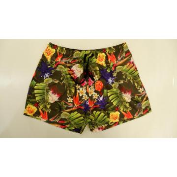 Shorts de praia masculinos de impressão floral