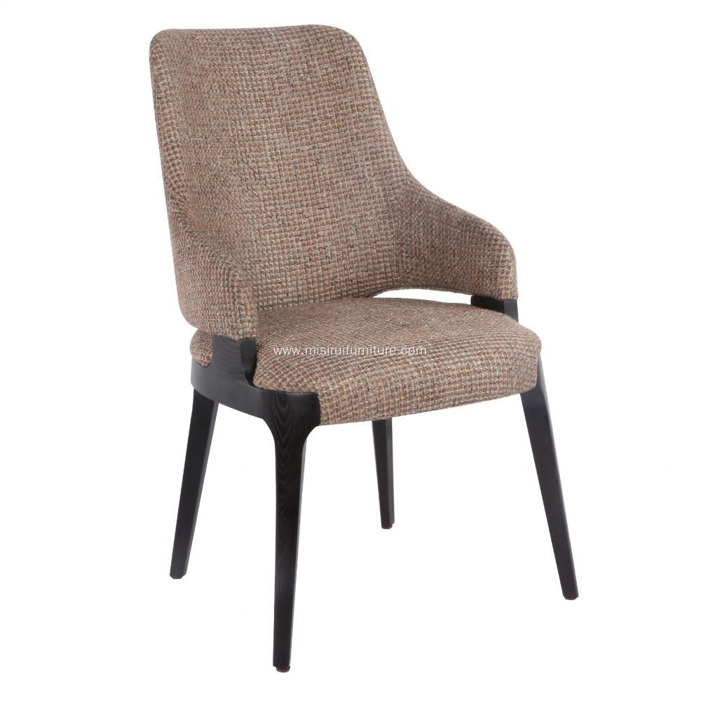 Brown fabric armrest single Velis dining chairs