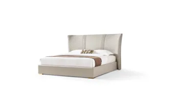 Modern Upholstered High-Headboard Bed