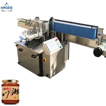 Chili Bottle Labeling Machine: Hot Sauce Glass Bottle Cold Glue Applicator
