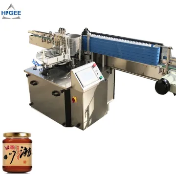 Chili Bottle Labeling Machine: Hot Sauce Glass Bottle Cold Glue Applicator