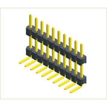 Ph2,54 mm (.100 &quot;) Einzelzeile Doppelte Kunststoff Rechtswinkel Dip 90 ° Pin Header PCB -Stecker