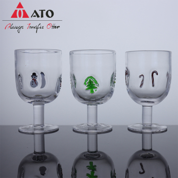 Cawan Kaca Ikon Tumbler Tanpa Batang Santa Snowman Moden