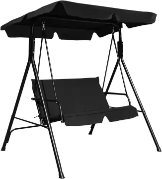 Adjustable Garden Swing Chair - 3-Seat Steel Frame Hanging Chair for Backyard