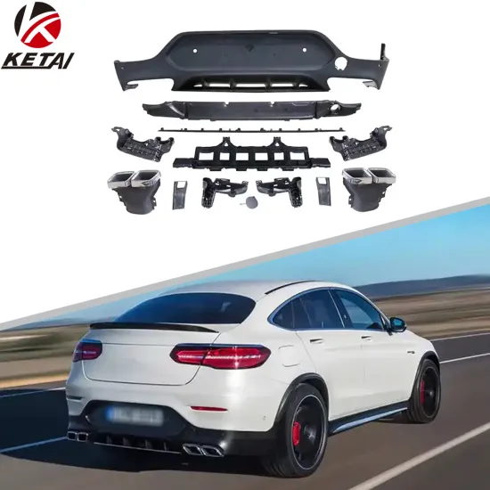 GLC63 Coupe Style Rear Bumper Diffuser for BENZ X253/C253 AMG Coupe 2016+