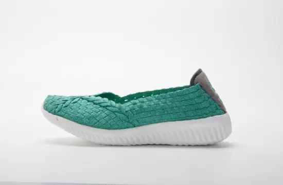 Light Green Memory Foam Stretch Woven Pumps
